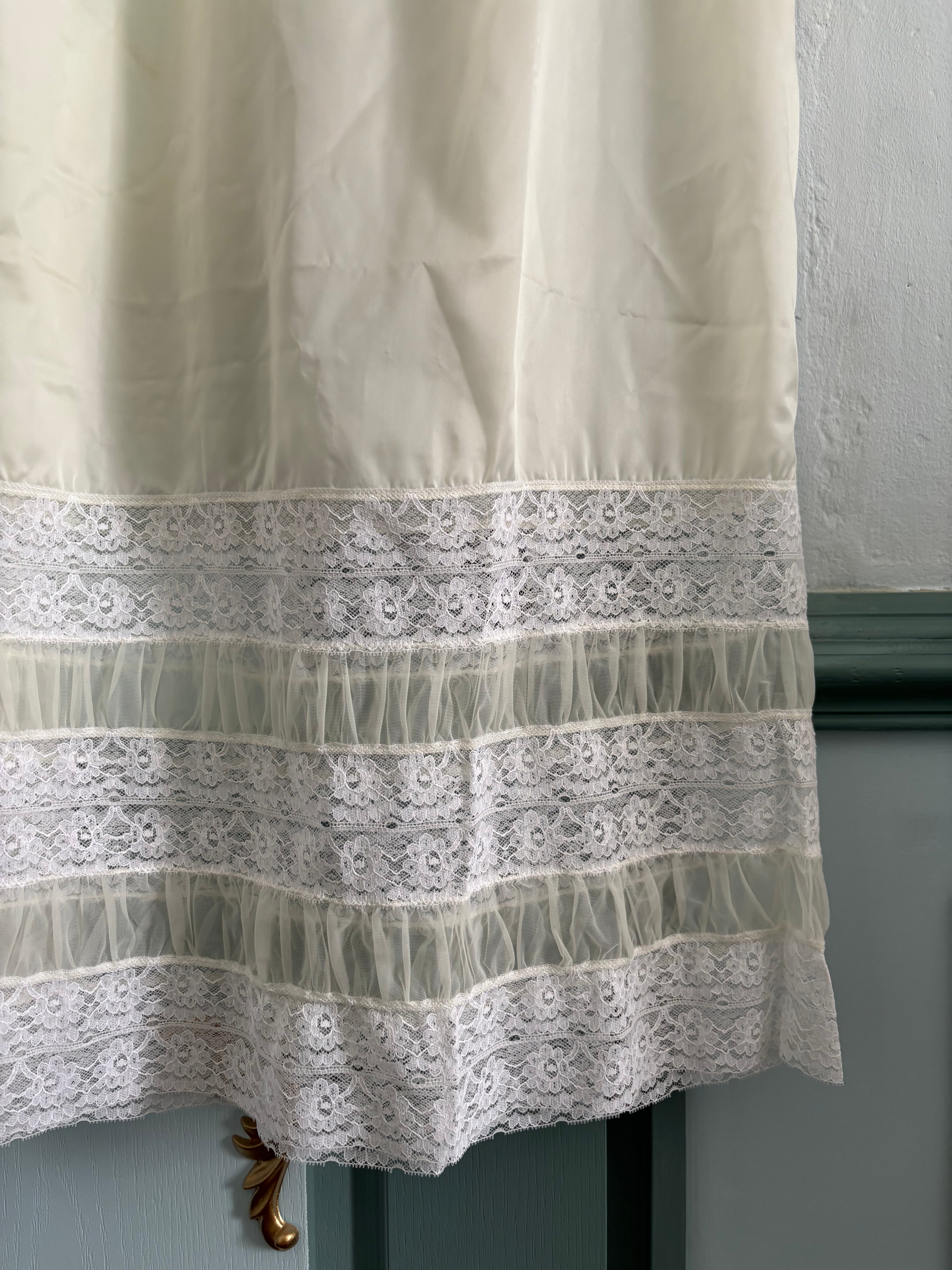 1970 butter  lace satin dress
