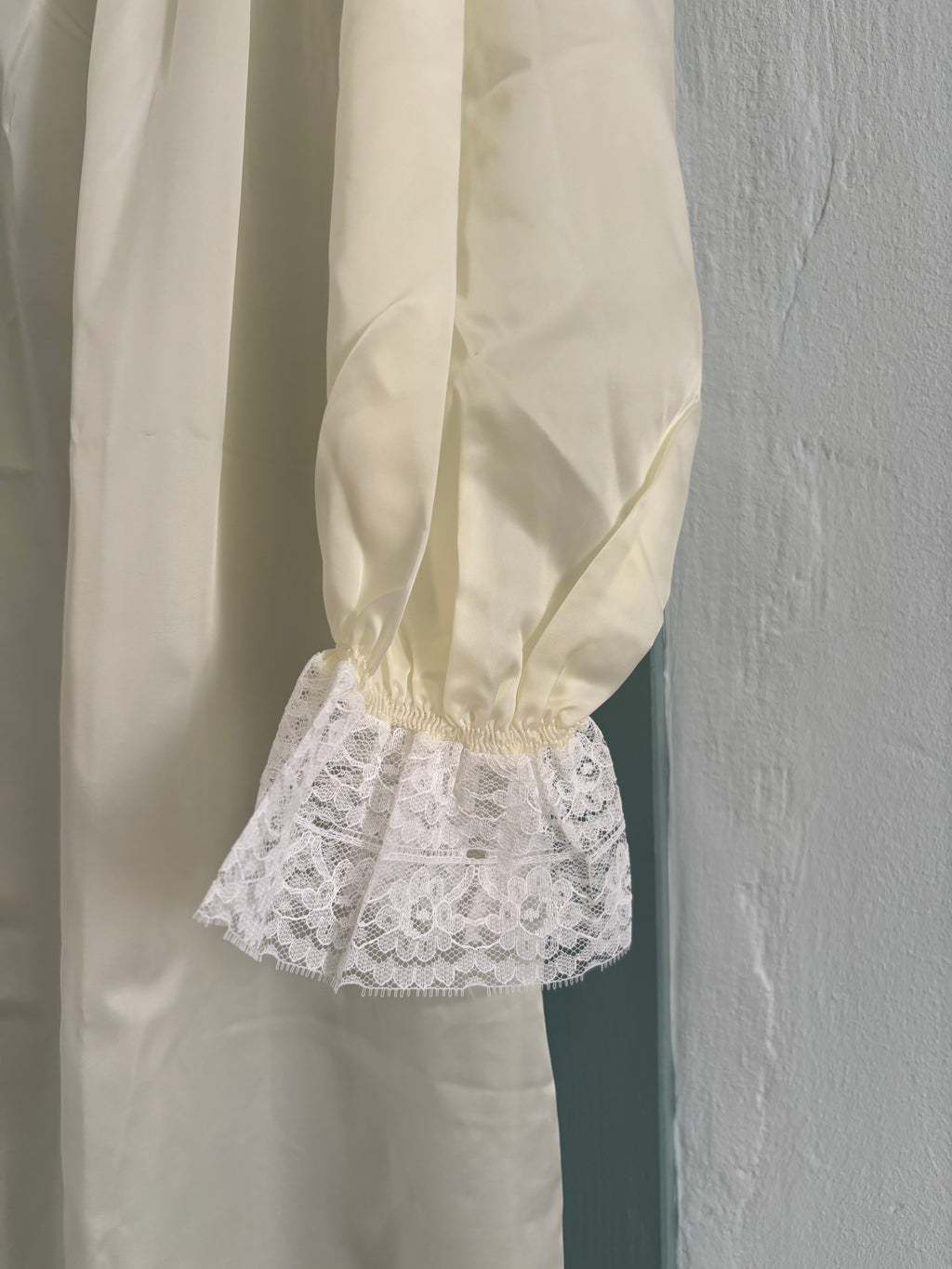1970 butter  lace satin dress