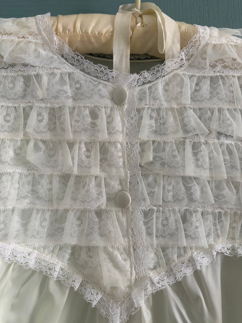 1970 butter  lace satin dress