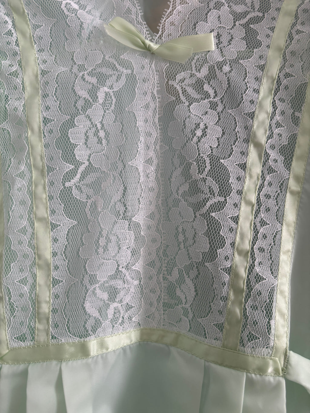 Mint antique lace night gown