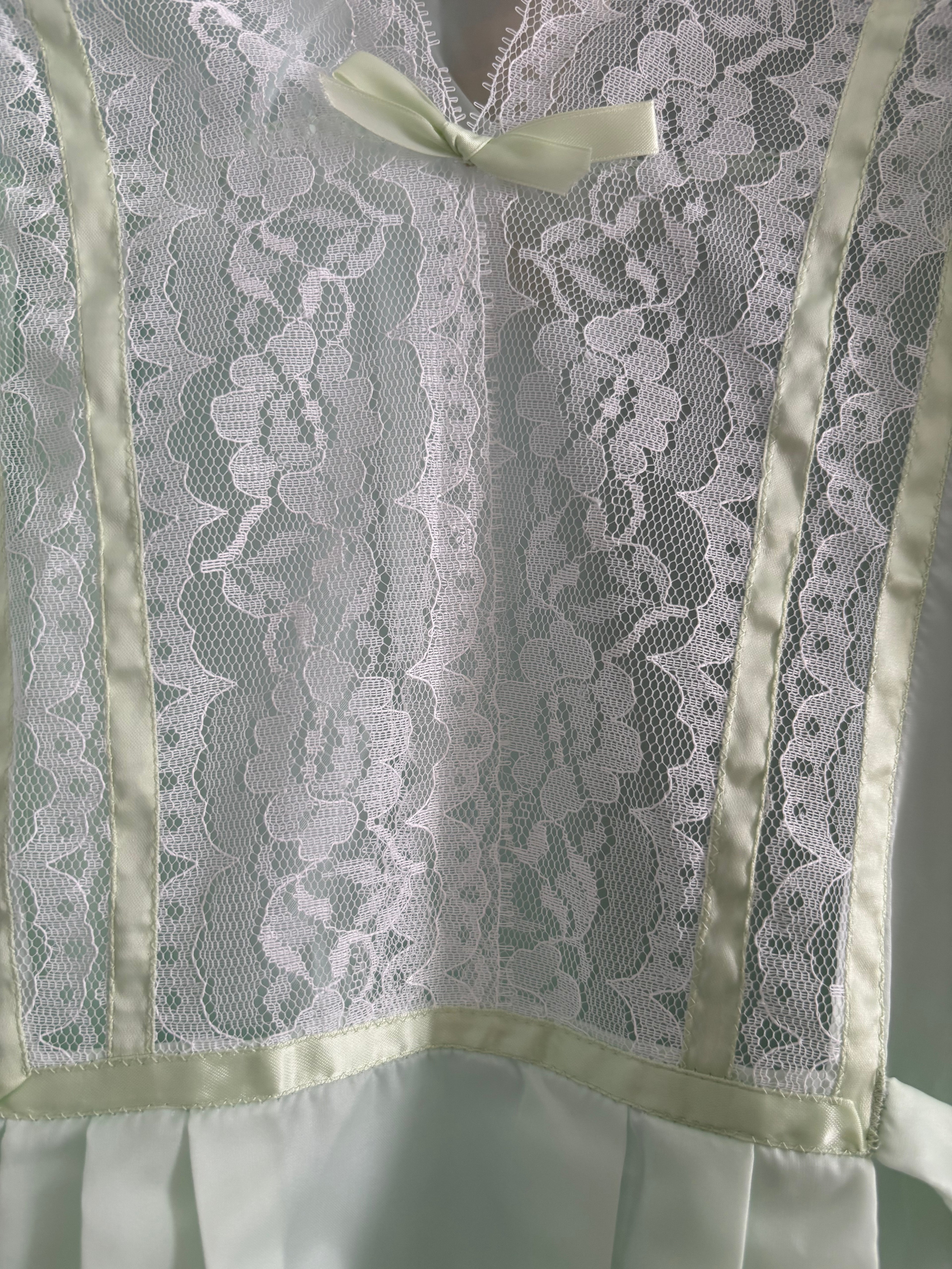 Mint antique lace night gown