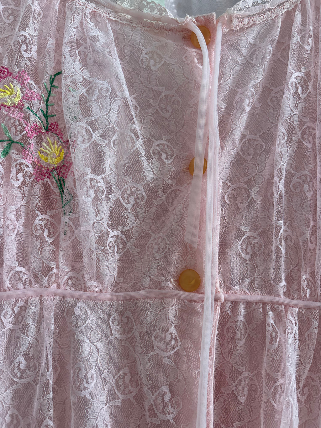 1970 lace balloon dress