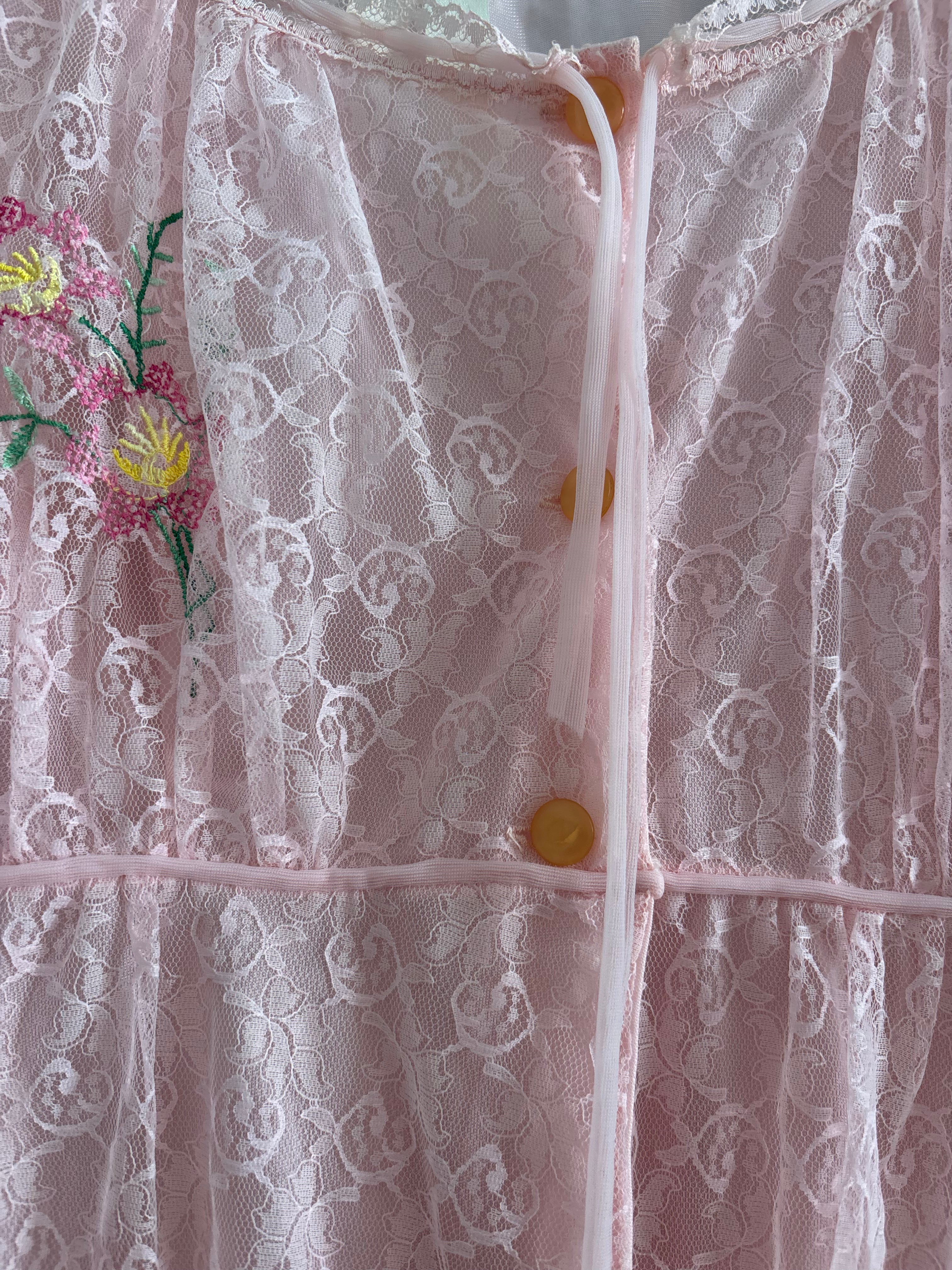 1970 lace balloon dress