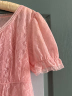 1970 lace balloon dress
