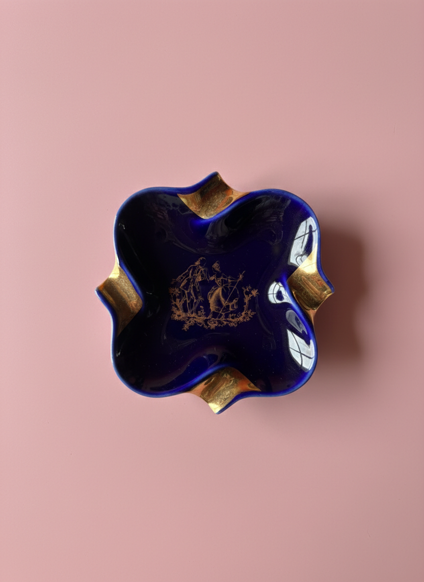 Blue and Gold ashtray