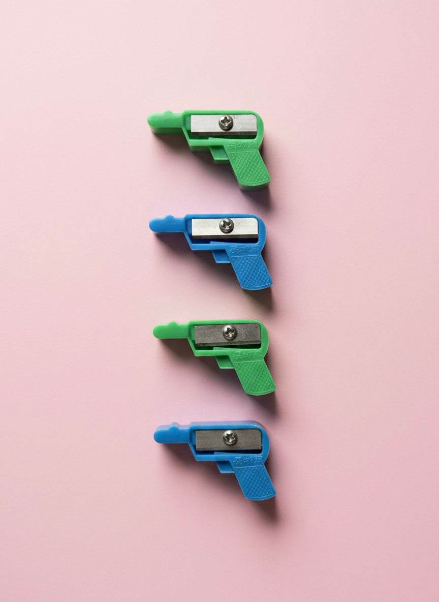 Toy gun pencil sharpener