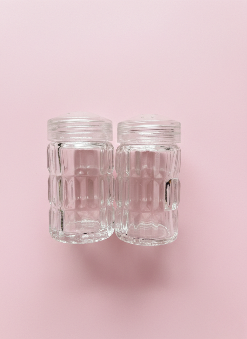 Salt and pepper crystals