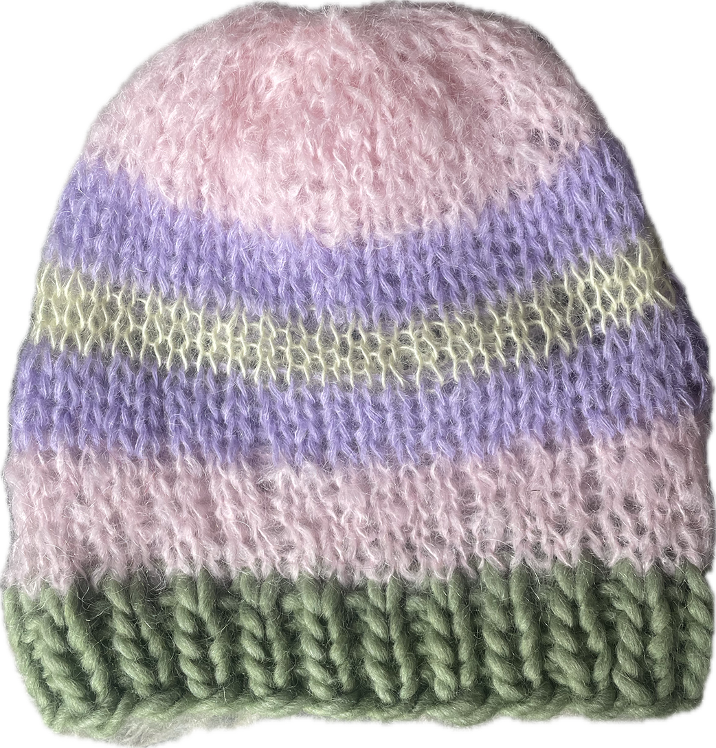 A chunky stripped  bonnet
