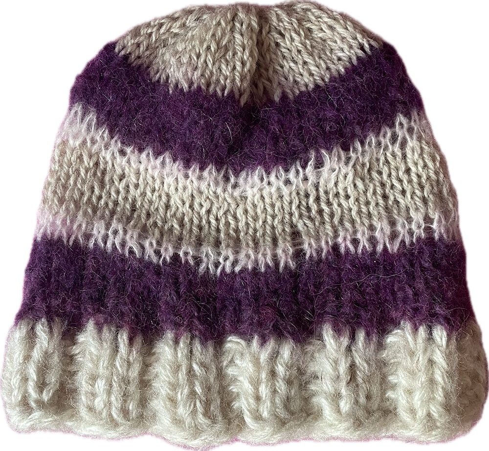 A chunky stripped  bonnet