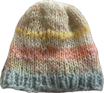 A chunky stripped  bonnet