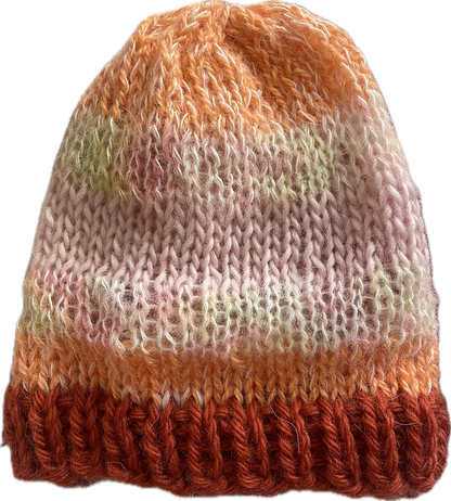 A chunky stripped  bonnet